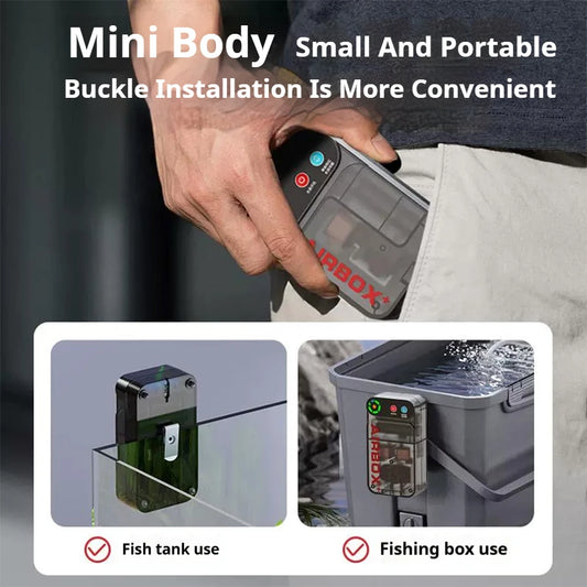 Aquarium Air Pump. Small Oxygen Pump, Lithium Battery, Magnetic Charging. Household, Outdoor. Waterproof & Portable. Silent