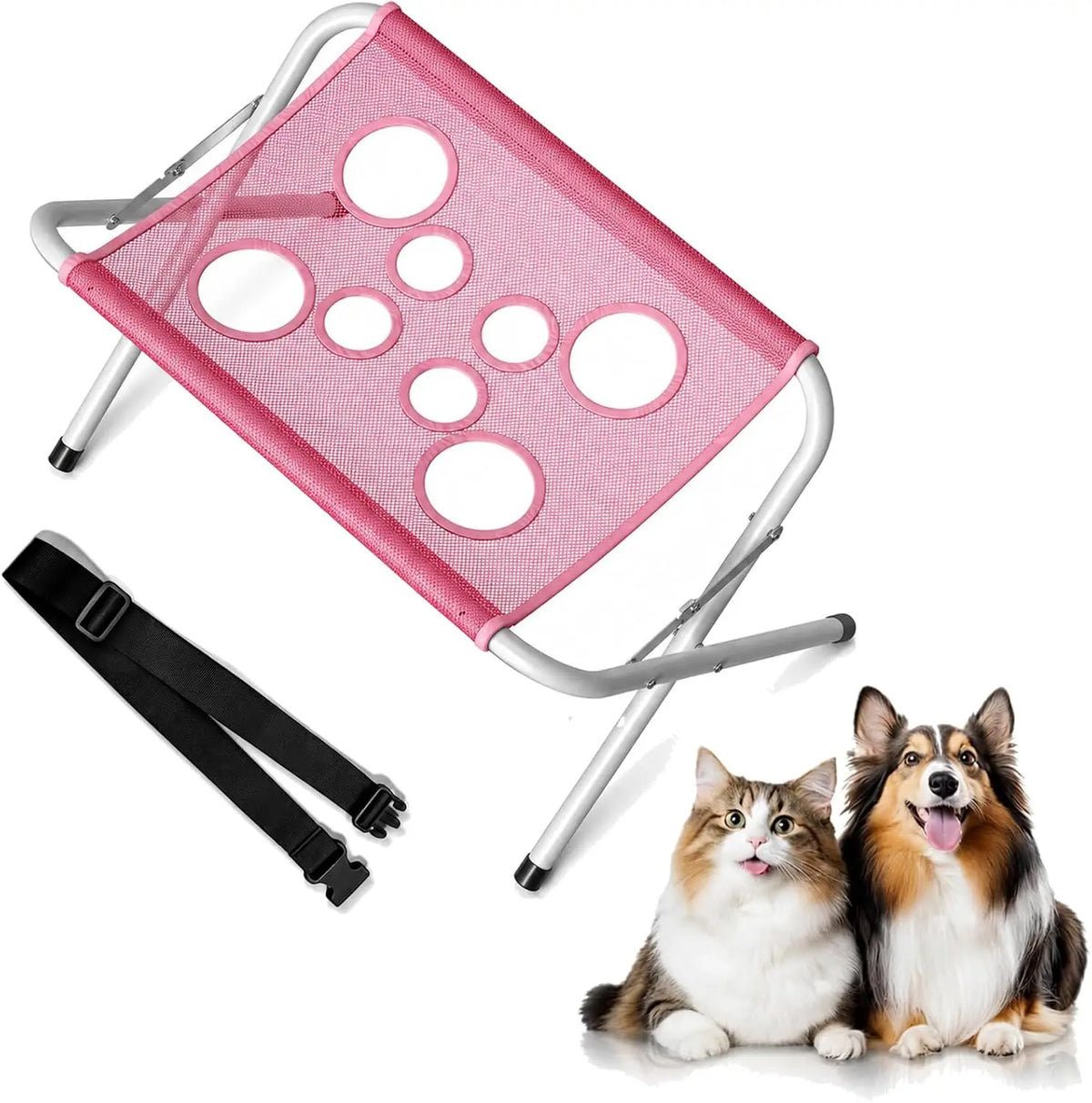 Dog Grooming Hammock, Foldable Cats Pet Paw, Bathing Wash Hammock Stand. Mesh Bath Support for Nail Trimming, Bathing, Grooming