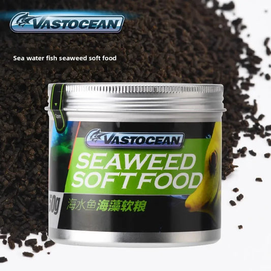 VASTOCEAN Marine Fish Food. Soft Slow-Sink Pellets. Coral Tank Safe Formula for Clownfish, Picky Eaters Ornamental Fish