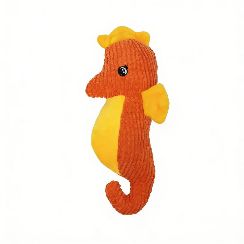 Cute Animal Safe Dog Touch Toys. Resistant Marine Animals. Indestructible Plush Tooth Chew. Dog Play Toy With Squeake.r