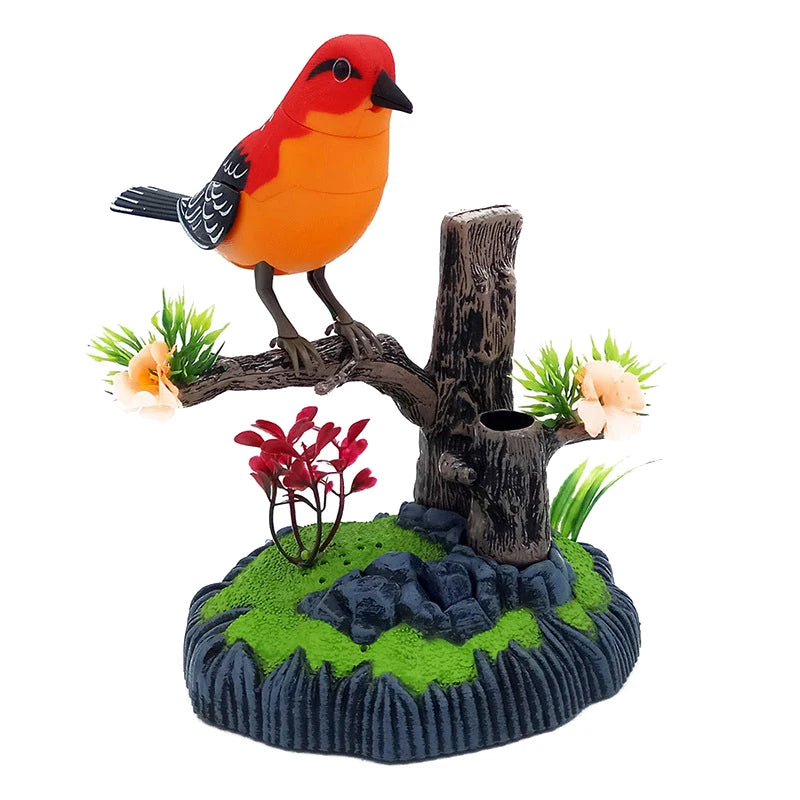 Sound Voice Control, Electric Bird Toy. Electric Simulation Induction Bird Cage toy.
