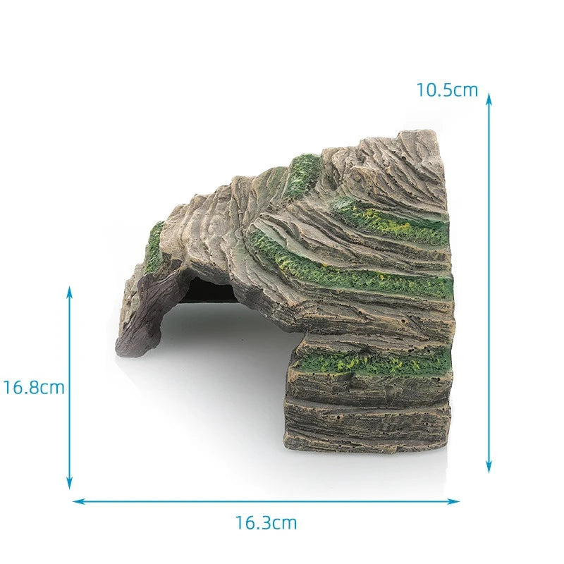 Reptile Hideout Cave. Simulation Tree Trunk Bark Habitat. Decor for Fish Tank Aquarium, Spider, Snake, Tortoise and Lizard Terrarium