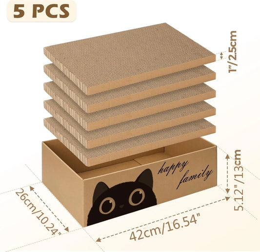 Durable Cardboard Cat Scratching Pad with Cat Bed Combo. Non-Shedding ,All-Season Pet Bed, Toy for Cats, Essential Pet Supplies