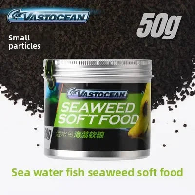 VASTOCEAN Marine Fish Food. Soft Slow-Sink Pellets. Coral Tank Safe Formula for Clownfish, Picky Eaters Ornamental Fish