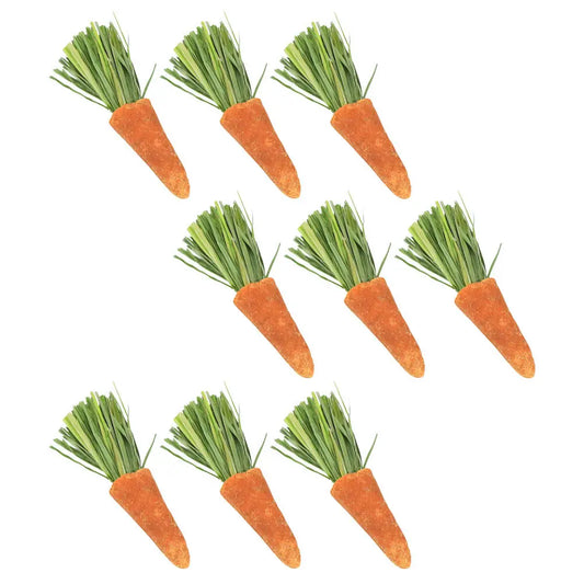 18Pcs Natural Carrot Shaped Chewing Sticks for Small Pets Dental Care. Fun Treats for Hamster, Rabbit Molar Grinding