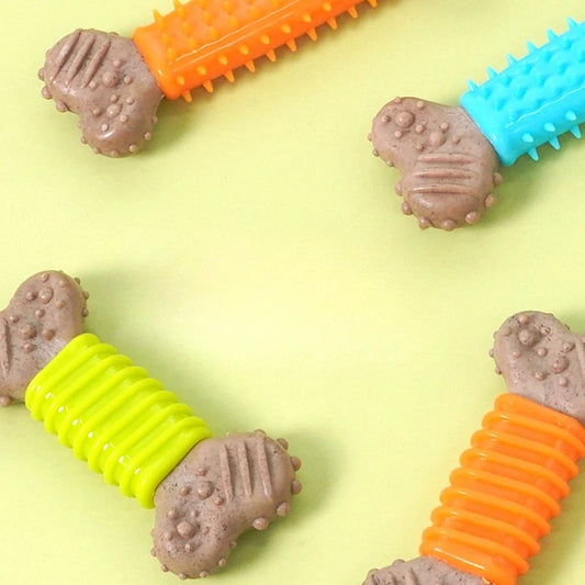 Pet Chew Toy for Entertainment. Bone-Shaped Chew Stick. Durable for Biting, Suitable for Small, Medium and Large Dogs.