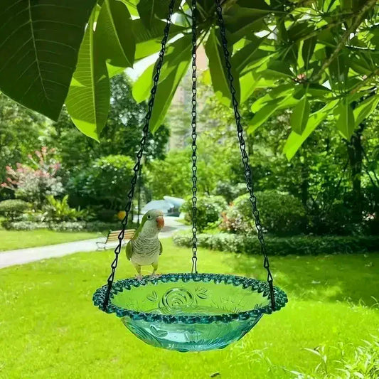 New Bird Flower Shaped Hanging Bird Feeder/Birdbath For Garden, Yard, Farm.