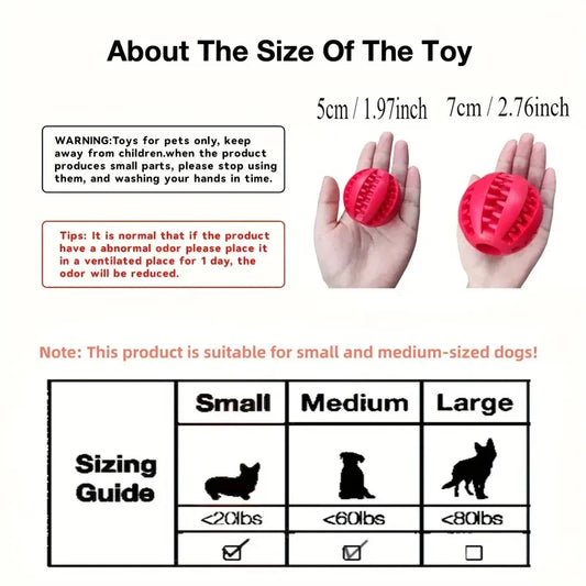 Dog Toy Ball, Nontoxic Bite Resistant Toy Ball for Pet Dogs, Puppies and Cats, Dog Pet Food Treat Feeder Chew. Tooth Cleaning Ball