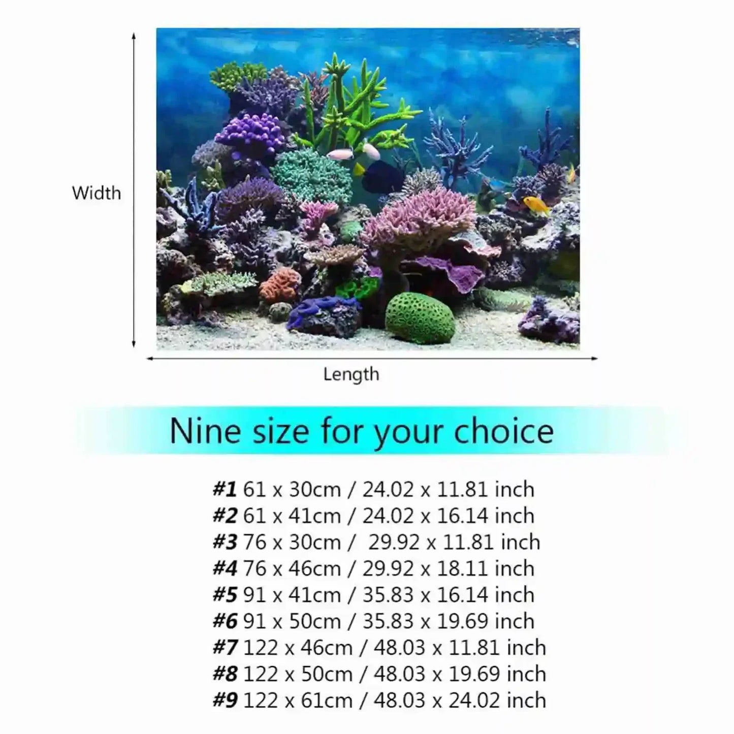 3D Aquarium Landscape Poster Rainforest Wallpaper, Background Decoration, PVC Self Adhesive
