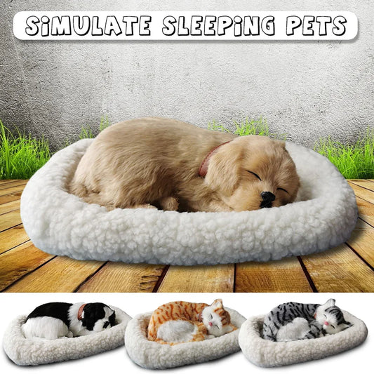 Breathing Cat Simulation. Plush Sleeping Cat or Dog Home Decoration Ornament. Photography Props Crafts