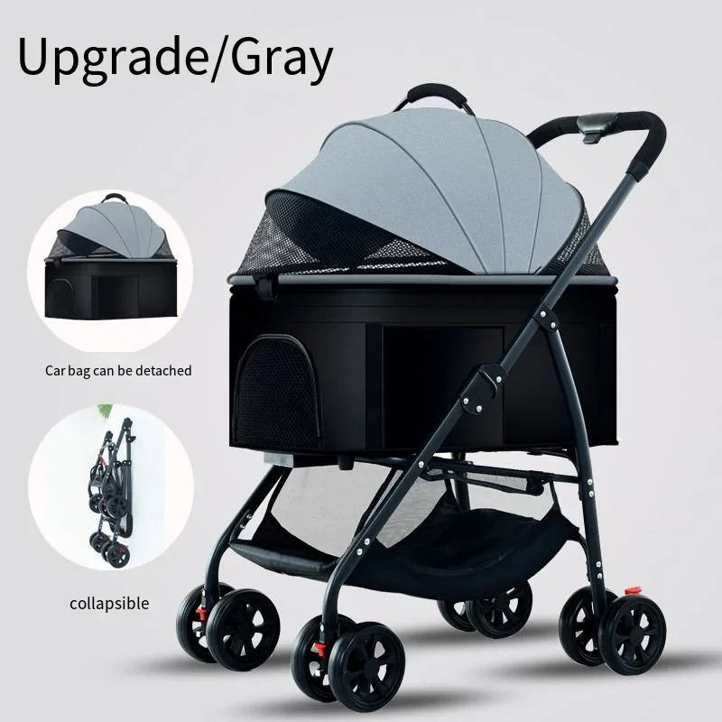 Pet Strollers, 3in1 Lightweight, Foldable, Specifically Designed for Walking Dogs. Medium-sized Small Dogs and Cats