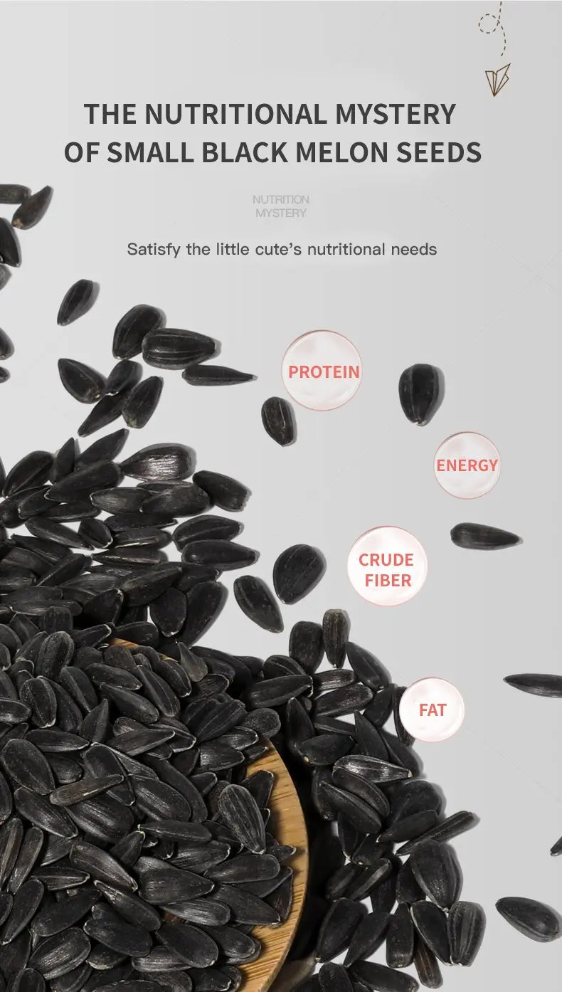 Hamster and Rabbit Pet Snack. Black Raw Melon Seed Oil, Sunflower Seed. Hamster Molar Snack Wholesale Pet Food