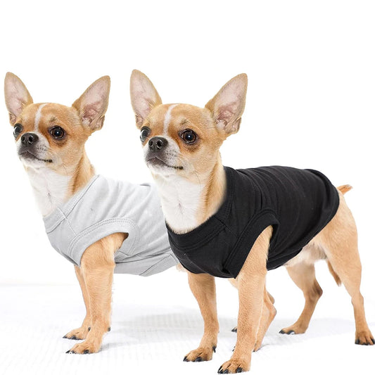 Dog Shirts. Summer Dog Clothes for Small and Medium Dogs. Teacup, Chihuahua, Yorkie, Pug and Cats, Solid Color Puppy Shirt
