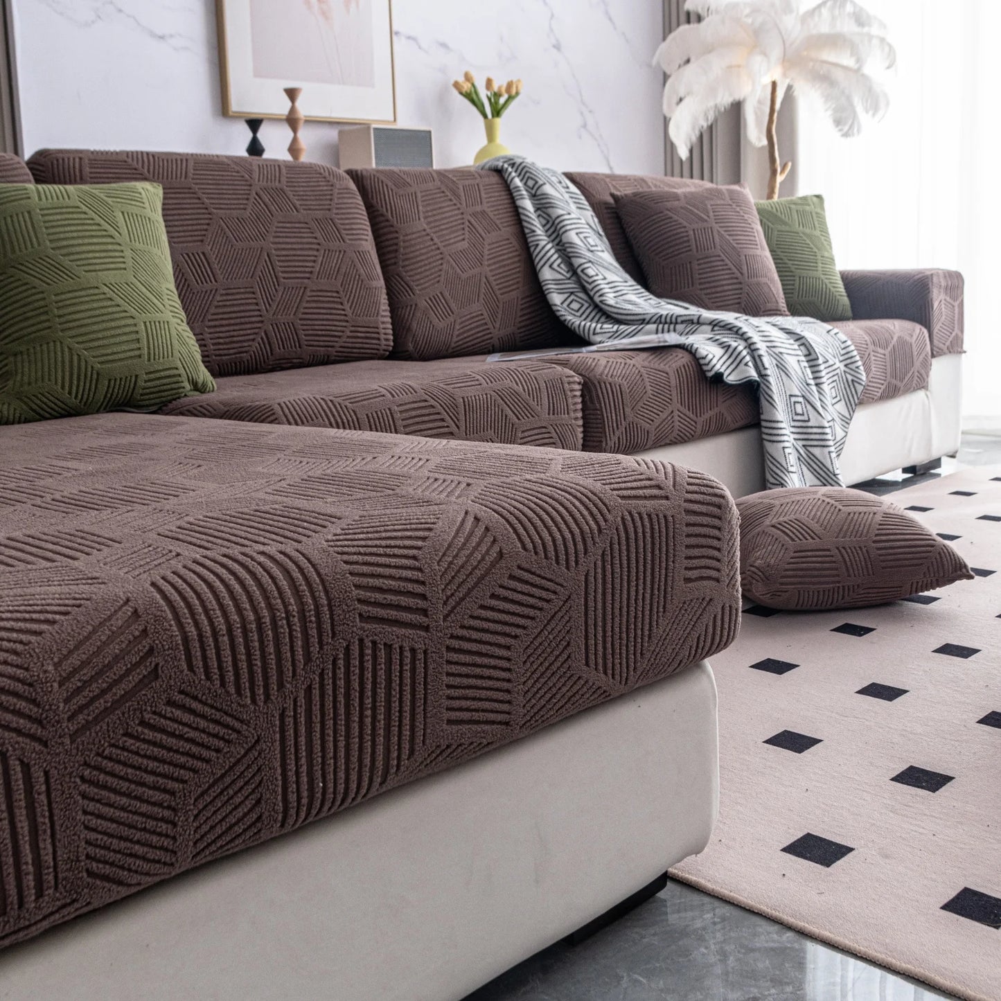 1Piece Universal Stretch Sofa Cover. Cushion Cover, For Living Room. Pet Friendly