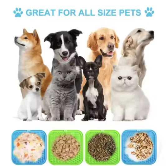 Pet Lick Silicone Mat. Dogs Slow Food Plate for Dog Bathing Distraction. Silicone Dog Sucker, Food Training Dog Feeder