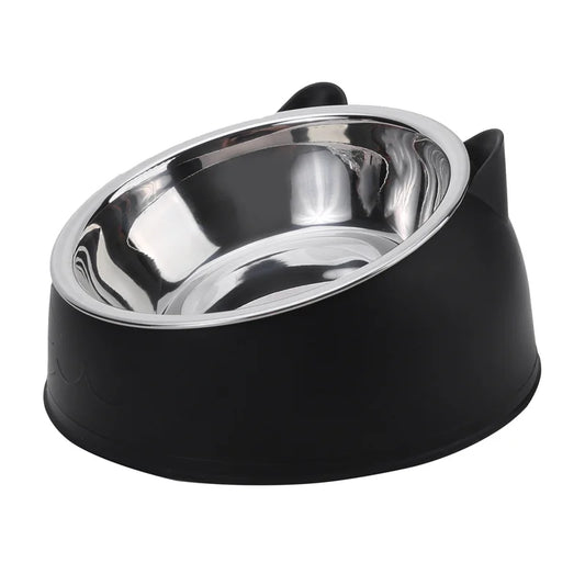 1/2/5pcs Cat Bowl. Creative Inclined Kitten Puppy Food Feeding Bowls. Stainless Steel Pet Dogs/Cats Feeders