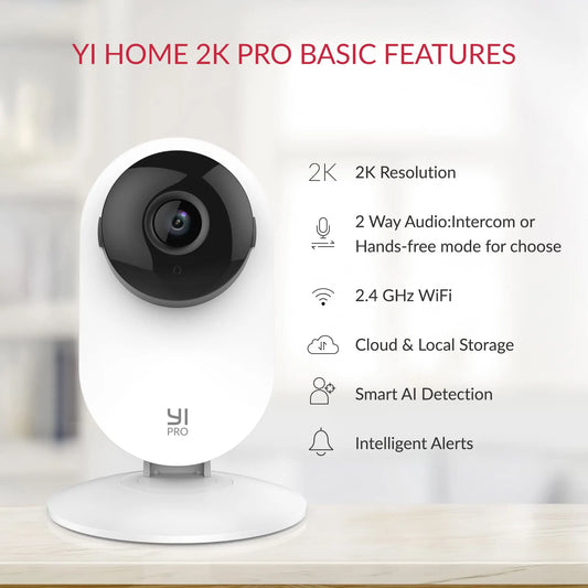 YI 2K 3MP Wifi Home Camera. 1/ 2/ 4pcs Smart Video Cams With Motion Detection, IP Security Protection. Mini Pet Cam