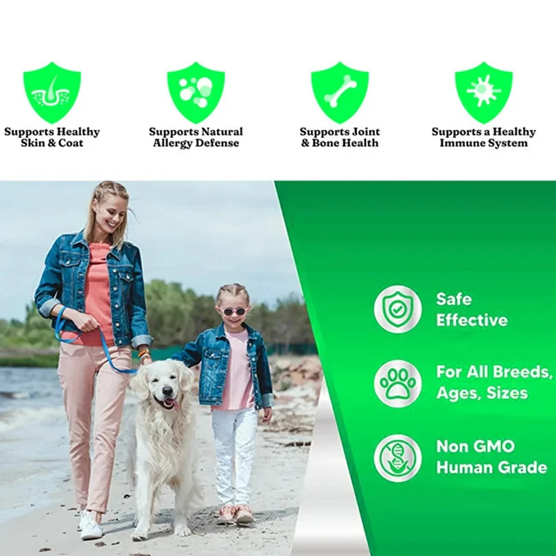 8 fl oz 200ML PET BRILLIANT SALMON OIL. Natura,l No Chemical Treatment. 21 Omega Fatty Acids Nutritional Supplements for Dogs