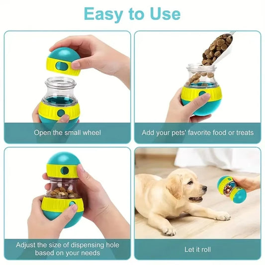 Lenovo Pet Supplies. Slow-Feed Rolling Food-Dispensing Ball for Dog. Training Plastic Pet Toys Promoting Fun and Healthy Eating