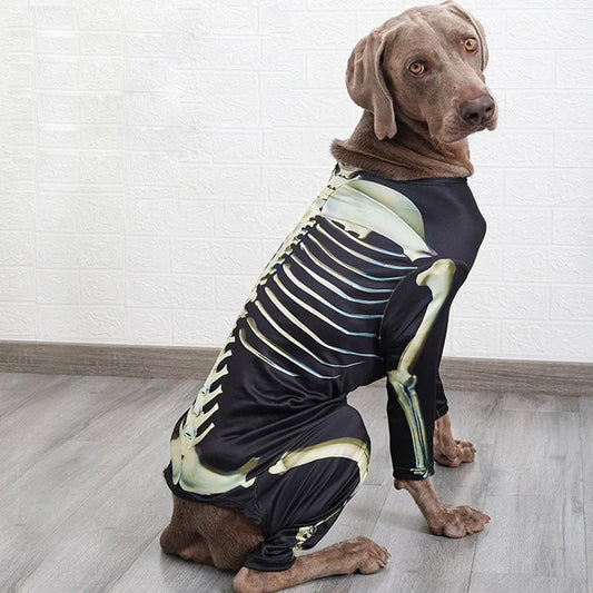 Pet Dog Halloween Costume. Skeleton Dog. Transformation Outfit. Comfortable and Cool Large Dog Clothes.