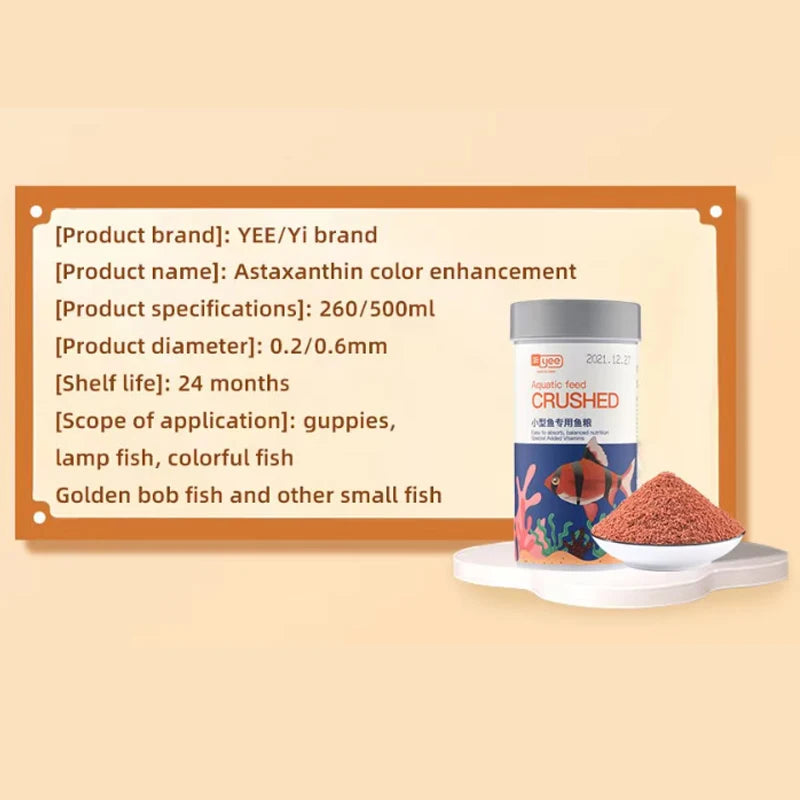 Small Fish Food, Color-enhancing and Immune-enhancing. High-protein Ornamental Fish Feed, Goldfish Particle