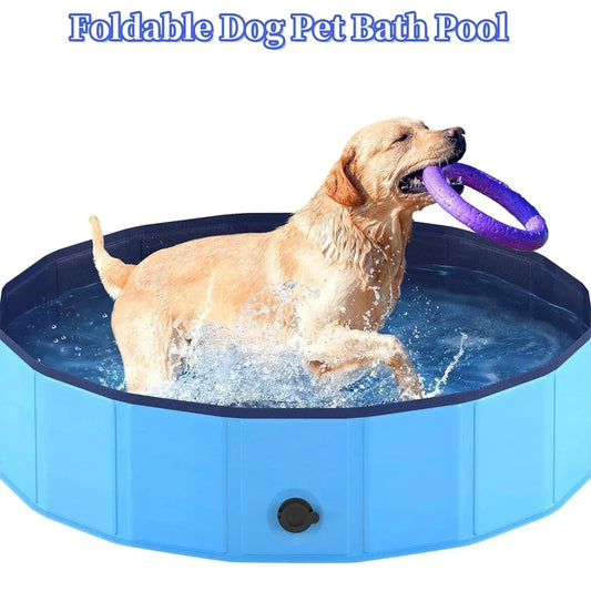Pet Swimming Poo.l Bath Supplies. Foldable Large Dog Bath, Pet Pool. Dog & Cat Bath. Dog Swimming Pool Outdoor