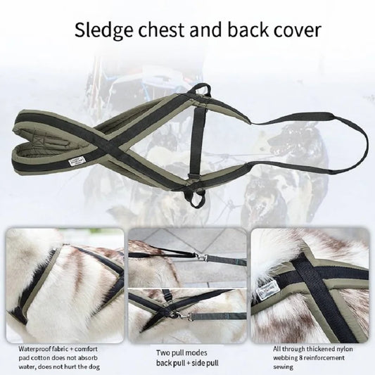 Outdoor Dog Harness and Leash Set for Medium and Large Dogs, Suitable for Walking and Sledding