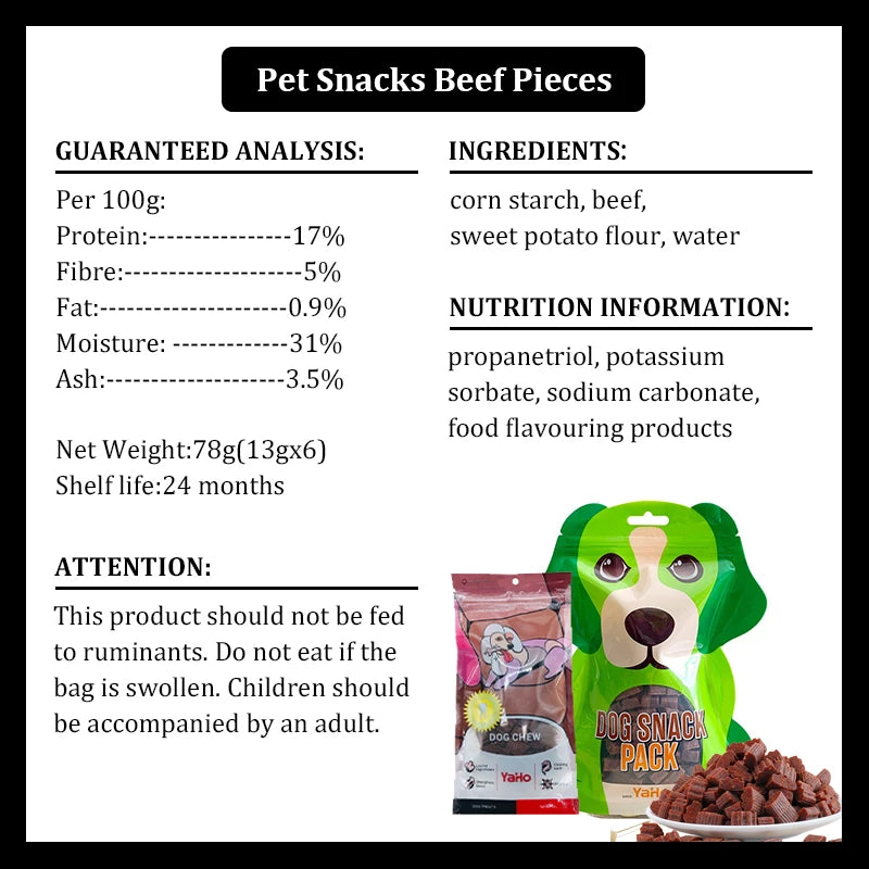 Dog Snacks. Beef Particles, Appetising, Digesting, Nutritious, Delicious Chewy Training Rewards for Adult Dogs & Puppies