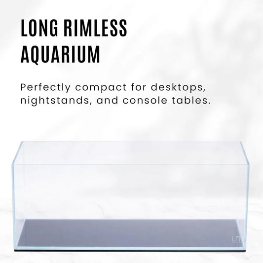 UNS Ultra Clear Rimless Fish Tank with 45 Mitered Edge and Leveling Mat Included 3.4GAL 13L Capacity 17.71x6.69x6.69 in 45x17x1