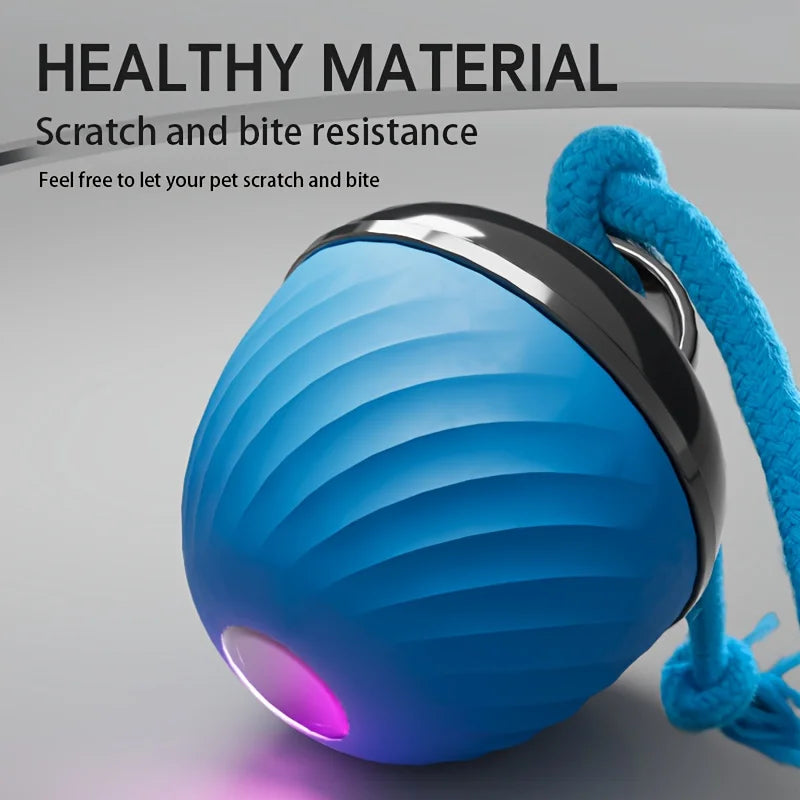 1 Interactive Intelligent Dog Ball Toy. |USB Charging, Bite Resistant, Tail Rope, Light & Barking. |Indoor Pet Game for Small/Medium Dogs