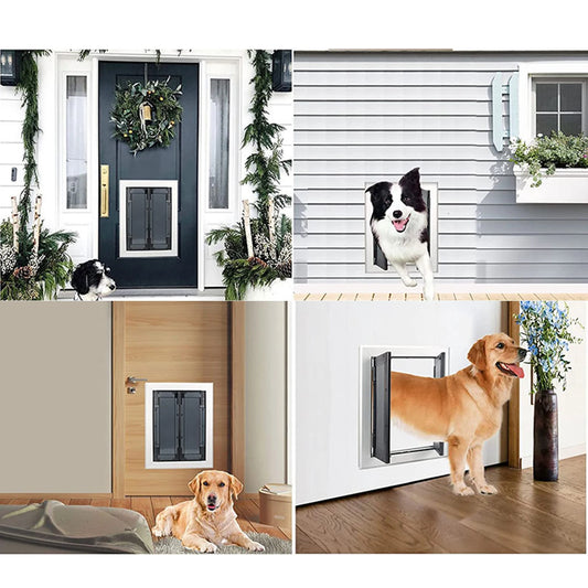 Dogs Door with Flap. Heavy Duty Doors. Large Aluminum Pet Doo.r Energy Efficient, Durable for Exterior Outdoor/Indoor Wall Door