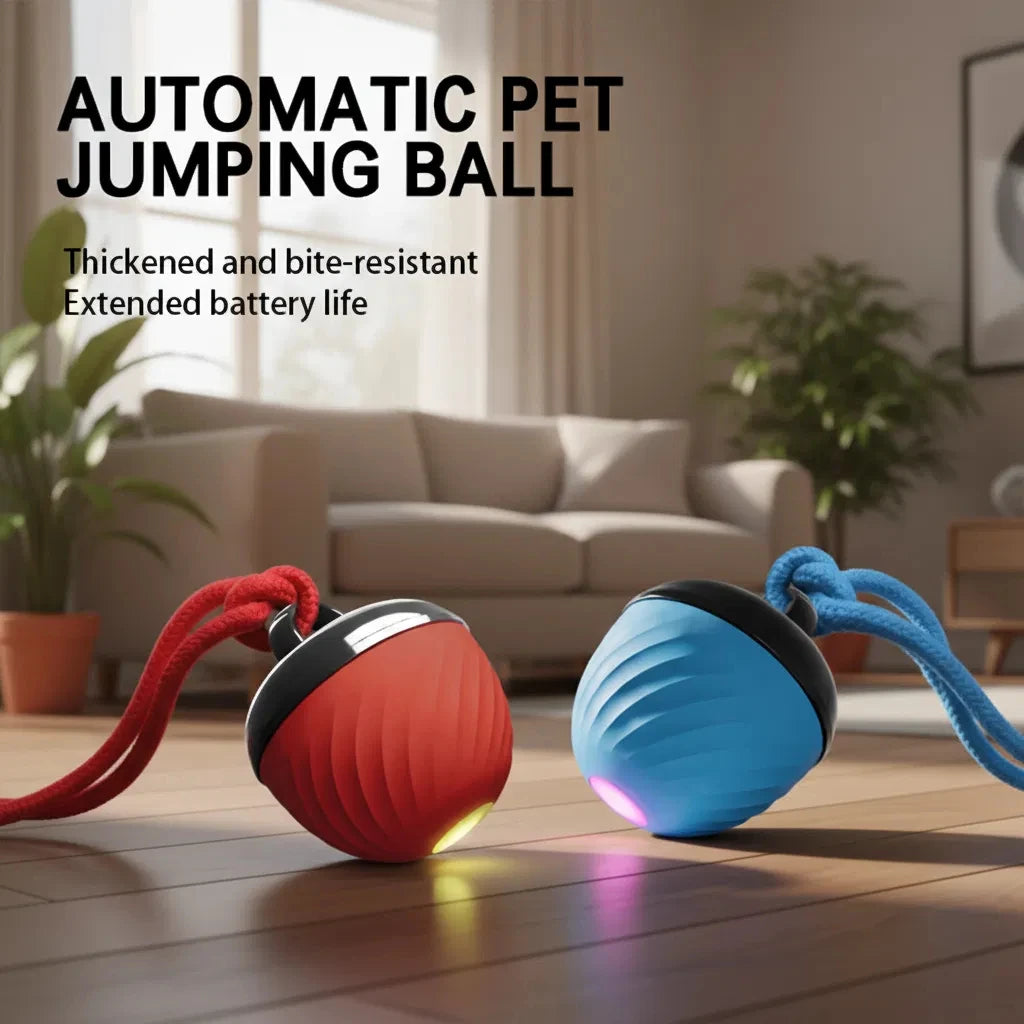 1 Interactive Intelligent Dog Ball Toy. |USB Charging, Bite Resistant, Tail Rope, Light & Barking. |Indoor Pet Game for Small/Medium Dogs