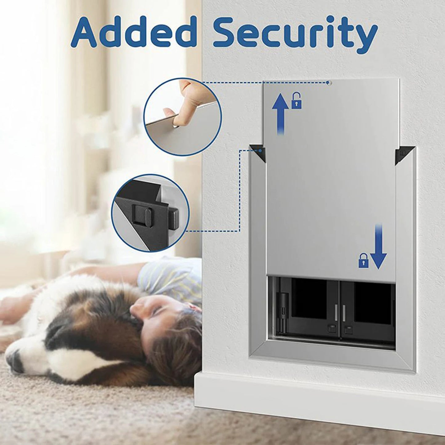 Dogs Door with Flap. Heavy Duty Doors. Large Aluminum Pet Doo.r Energy Efficient, Durable for Exterior Outdoor/Indoor Wall Door