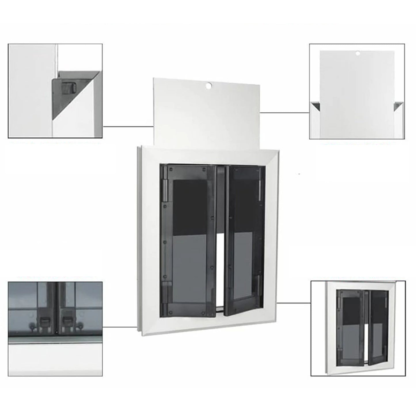 Dogs Door with Flap. Heavy Duty Doors. Large Aluminum Pet Doo.r Energy Efficient, Durable for Exterior Outdoor/Indoor Wall Door