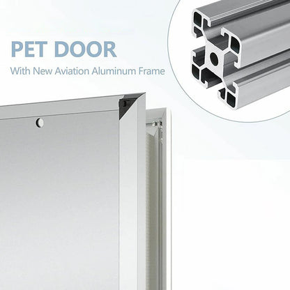 Dogs Door with Flap. Heavy Duty Doors. Large Aluminum Pet Doo.r Energy Efficient, Durable for Exterior Outdoor/Indoor Wall Door