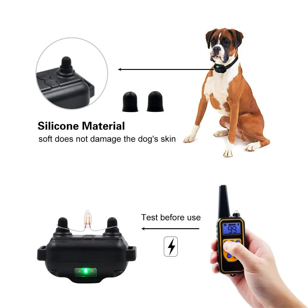 Electric Pet Dog Training Collar. Shock Training Collar. Electronic, Remote Control, Waterproof, Rechargeable