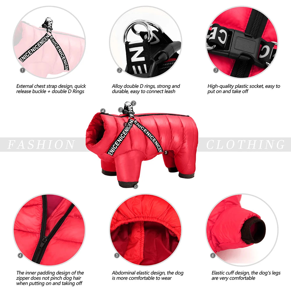 Winter Pet Dog Clothes. Super Warm Dog Jacket/Coat, Waterproof, Small/Medium/Large Dogs. Pet Clothing Jumpsuit For French Bulldog. Multible colors & sizes.