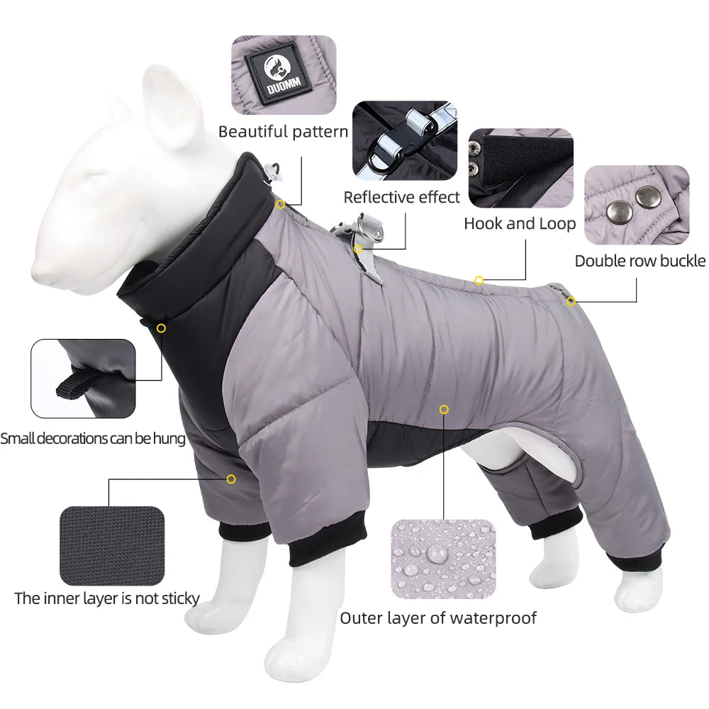 Waterproof Small Dog Coat With D Ring. Warm Pet Clothing for Medium Dogs. Best for a Chihuahua or Poodle.