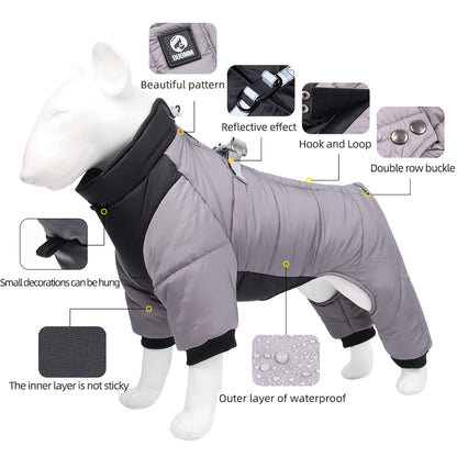 Waterproof Small Dog Coat With D Ring. Warm Pet Clothing for Medium Dogs. Best for a Chihuahua or Poodle.