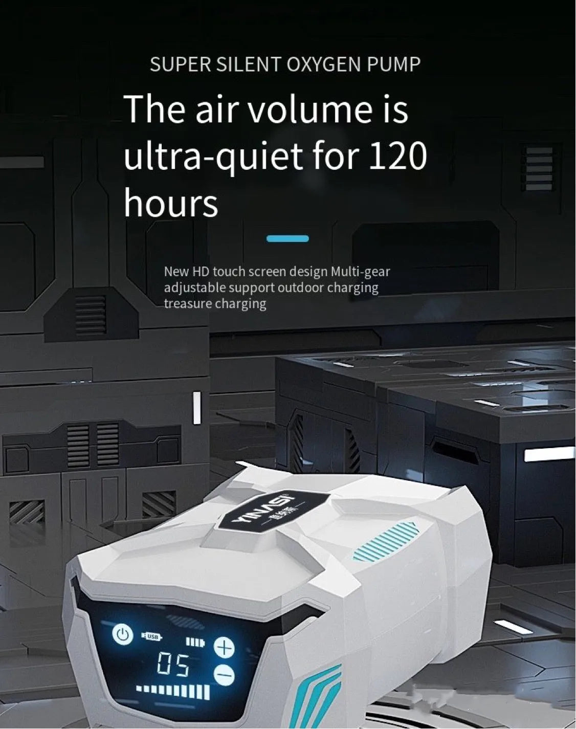 Fish tank Ultra-long endurance 120H aquarium  aerator. Ultra-quiet aquarium air pump Air compressor. Oxygen air pump
