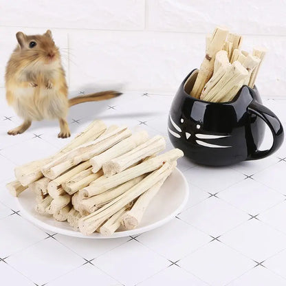 500g Sweet Bamboo Stick Branch. Hamsters, Chinchilla, Rabbit, Parrot & Rat Snack. Teeth Cleaning Treat, Molar Chew Toy.