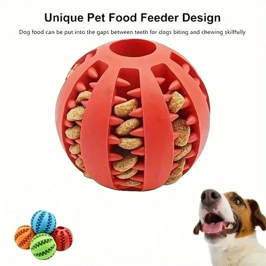 Dog Toy Ball, Nontoxic Bite Resistant Toy Ball for Pet Dogs, Puppies and Cats, Dog Pet Food Treat Feeder Chew. Tooth Cleaning Ball