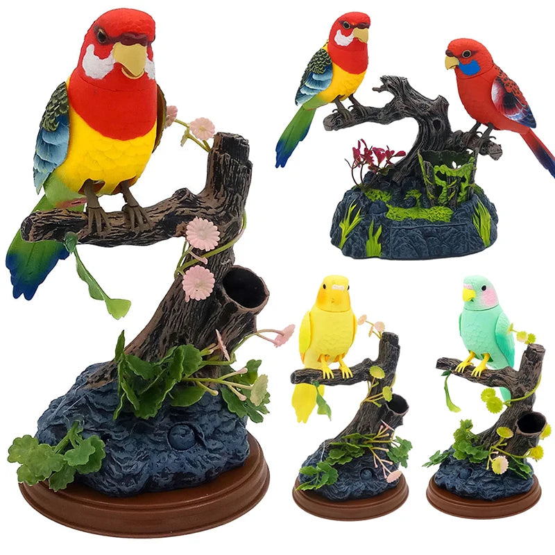 Sound Voice Control, Electric Bird Toy. Electric Simulation Induction Bird Cage toy.
