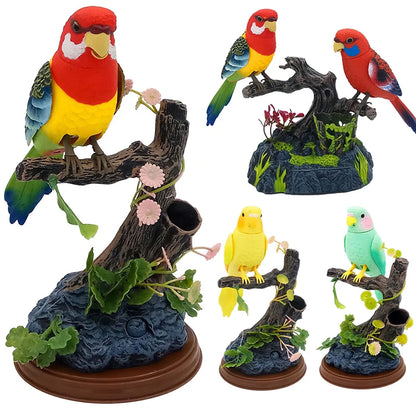 Sound Voice Control, Electric Bird Toy. Electric Simulation Induction Bird Cage toy.