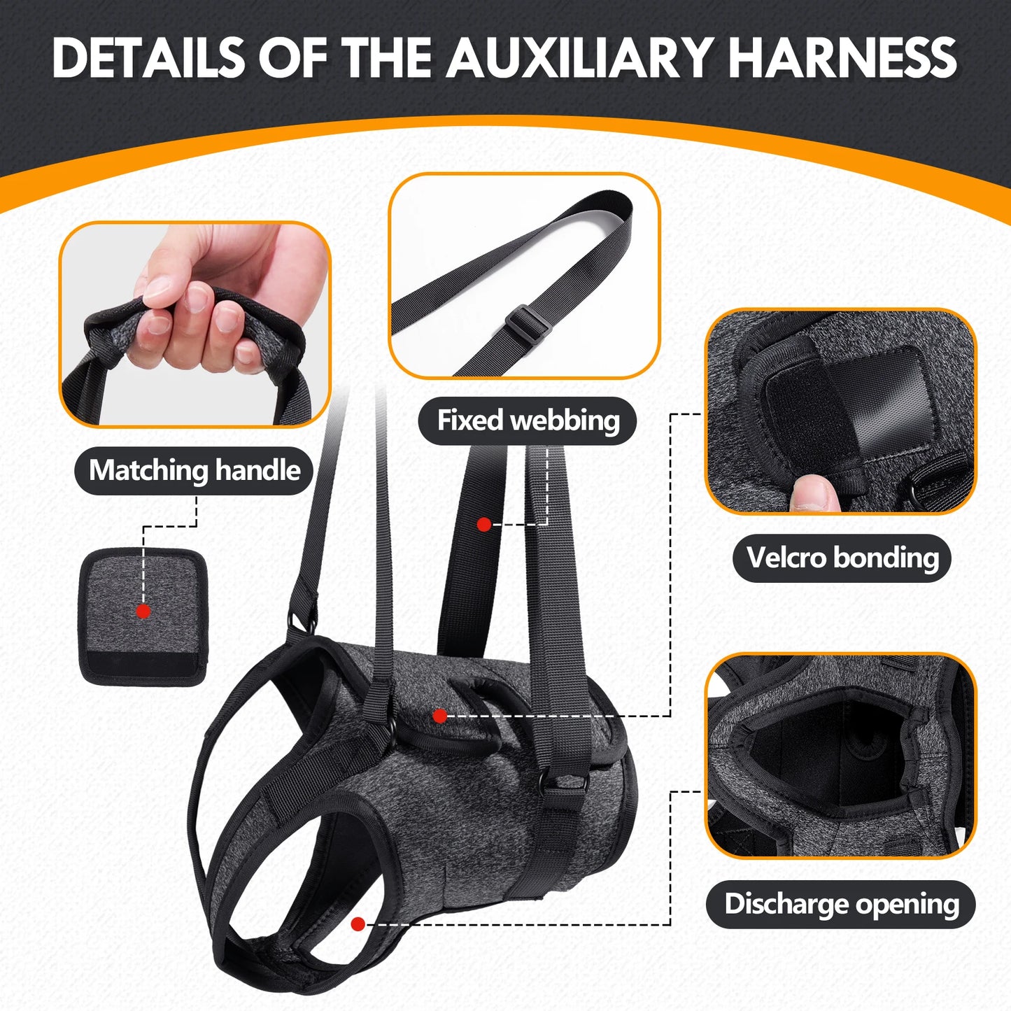 Dog Sling for Large Dogs. Hind Leg Support to Help Rehabilitate The Hind Limbs of Elderly Dogs with Weak Hind Legs & Disabilities
