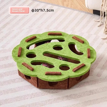 Cat Puzzle Toy. Felt Puzzle Box With Ball. Indoor Sports Entertainment. Hunting Cat Toys