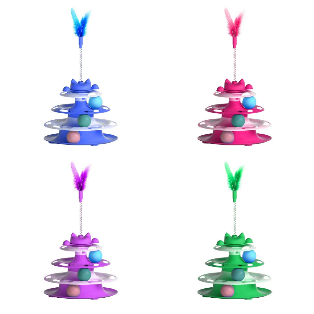 Cat Toys, Self-Entertainment. Relieves Boredom. Cat Turntable with Funny Cat Stick and Balls