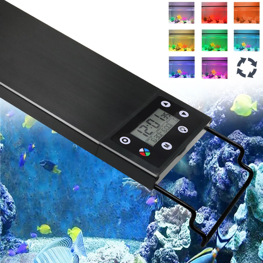30-60cm Fish Tank 24/7 Full Spectrum Lighting. LED Light Aquarium Aquatic Plant Growth Lamp IP68 Waterproof 100V-240V