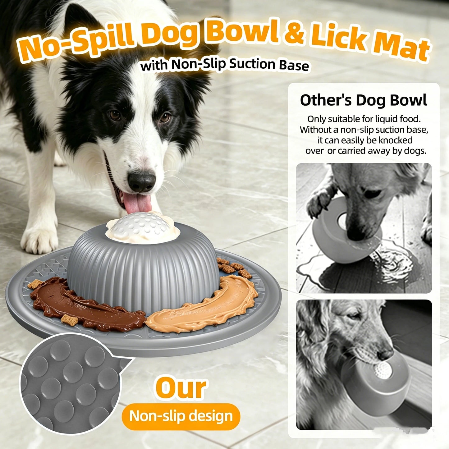 Pet Lick Silicone Mat for Dogs. Anti-Choking Puzzle Dog Food Bowls, Anti-Slip Interactive Training/Dog Feeder.