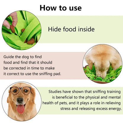 Pet Snuffle Mat for Dogs, Interactive Feed Game for Boredom, Encourages Natural Foraging Skills for Cats/Dogs Bowl